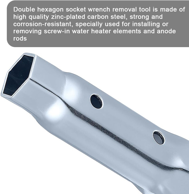 FALVFUN RV Water Heater Element Wrench Socket, 1-1/16 in x 1-1/2 in x 6 in Dual Hex Anode Rod Removal Tool, Water Heater Hex Socket, Universal for Camper Travel Trailer Motorhome - Image 3